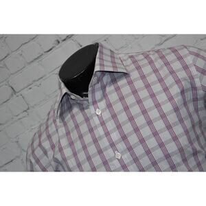Bonobos Dress Shirt Mens Size Large 16.5-35 Slim Fit Stretch Purple Plaids